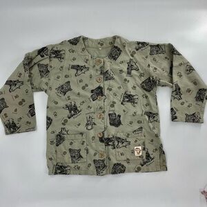 VTG Untamed Africa safari print cotton button front‎ cardigan